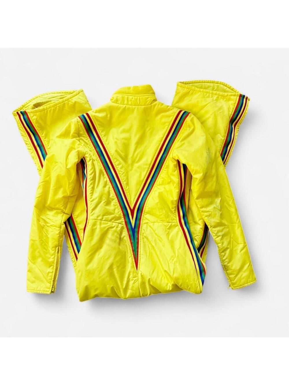 70s Yellow One Piece Ski Suit Snowsuit in Yellow